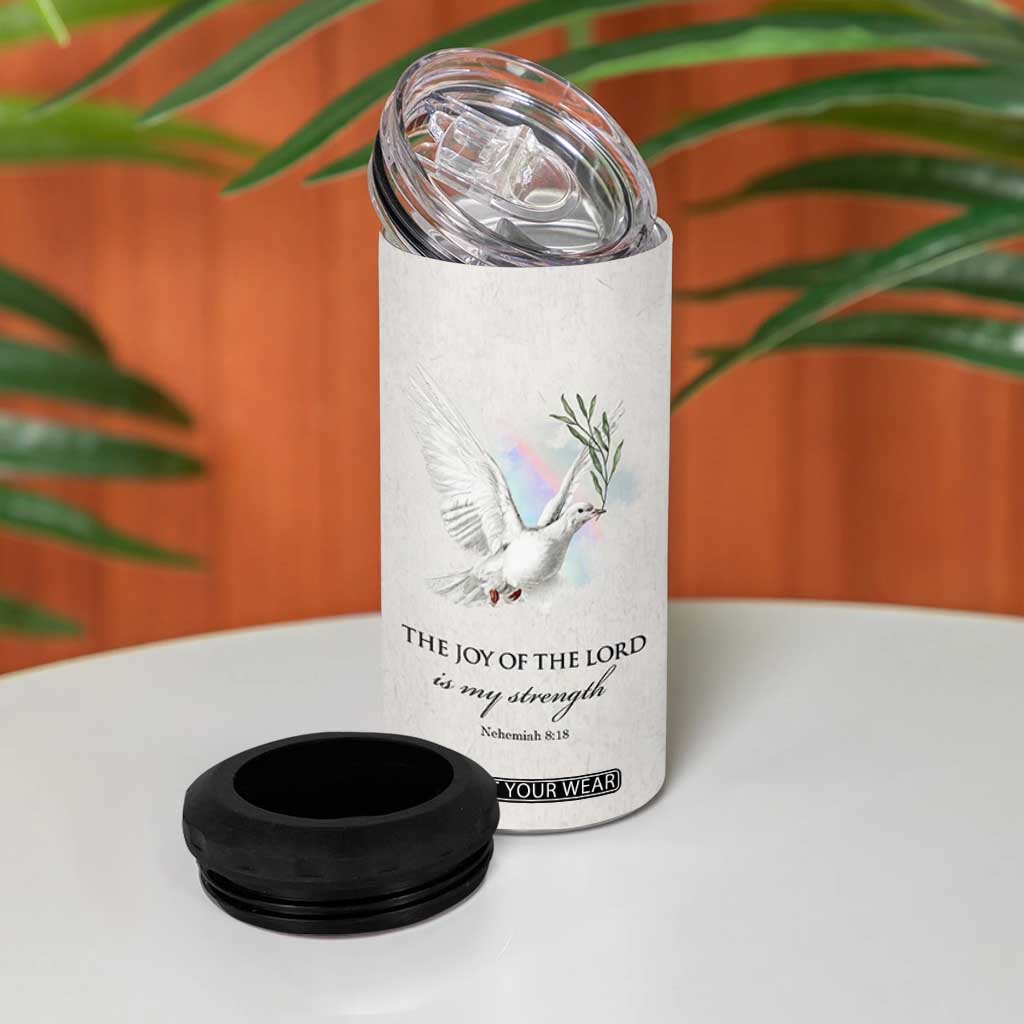 Christian Gifts 4 in 1 Can Cooler Tumbler Joy Of The Lord Is My Strength Bible Verses Inspirational Gift TB10 Print Your Wear