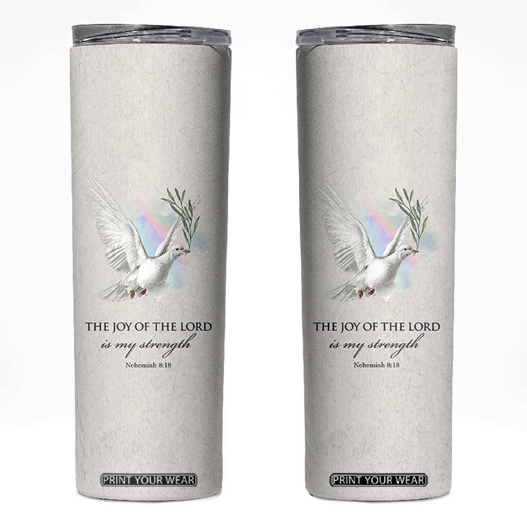 Christian Gifts Skinny Tumbler Joy Of The Lord Is My Strength Bible Verses Inspirational Gift TB10 Beige Print Your Wear