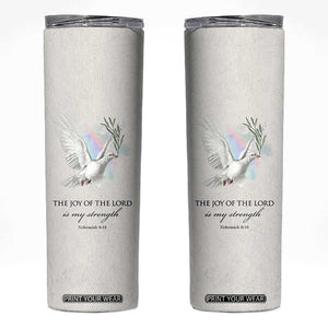 Christian Gifts Skinny Tumbler Joy Of The Lord Is My Strength Bible Verses Inspirational Gift TB10 Beige Print Your Wear