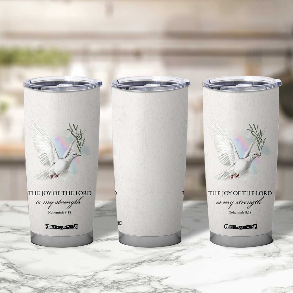 Christian Gifts Tumbler Cup Joy Of The Lord Is My Strength Bible Verses Inspirational Gift TB10 Print Your Wear