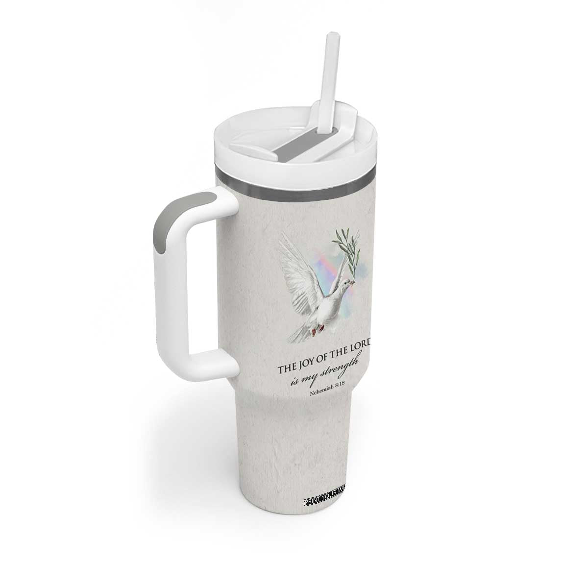 Christian Gifts Tumbler With Handle Joy Of The Lord Is My Strength Bible Verses Inspirational Gift TB10 Print Your Wear