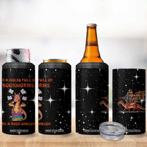 Book Lover 4 in 1 Can Cooler Tumbler In A World Full Of Bookworms Be A Book Dragon TB10 Print Your Wear