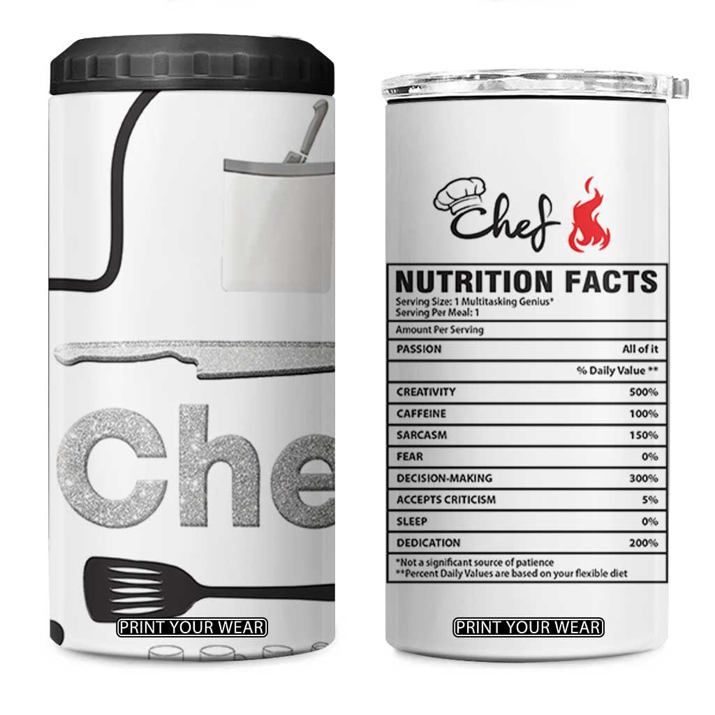 Chef Gifts 4 in 1 Can Cooler Tumbler Gifts For Cooking Lovers Bakers Culinary Students TB10 One Size: 16 oz White Print Your Wear