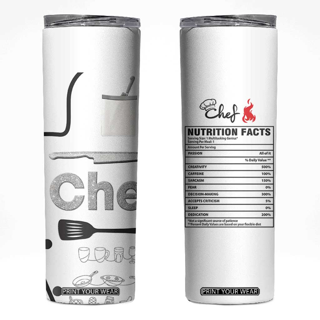 Chef Gifts Skinny Tumbler Gifts For Cooking Lovers Bakers Culinary Students TB10 White Print Your Wear