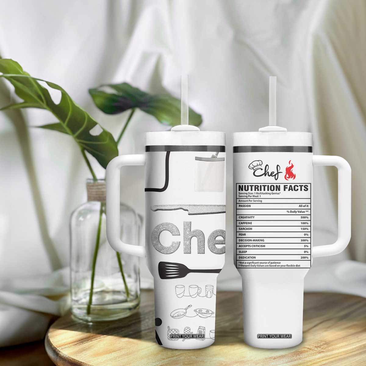 Chef Gifts Tumbler With Handle Gifts For Cooking Lovers Bakers Culinary Students TB10 Print Your Wear