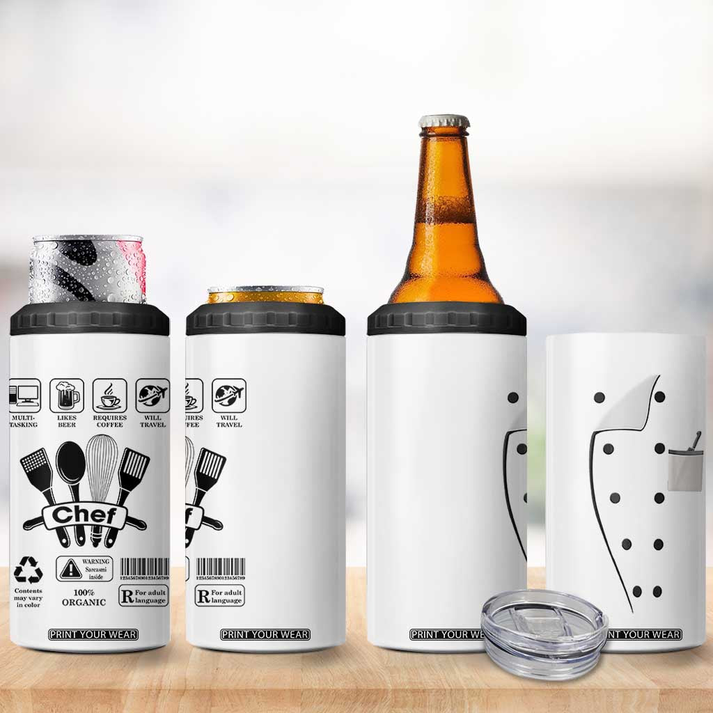 Chef Gifts 4 in 1 Can Cooler Tumbler Gifts For Cooking Lovers Culinary Students TB10 Print Your Wear