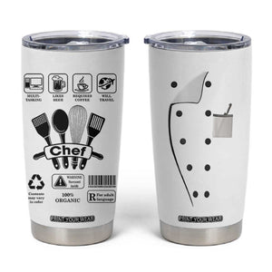 Chef Gifts Tumbler Cup Gifts For Cooking Lovers Culinary Students TB10 White Print Your Wear
