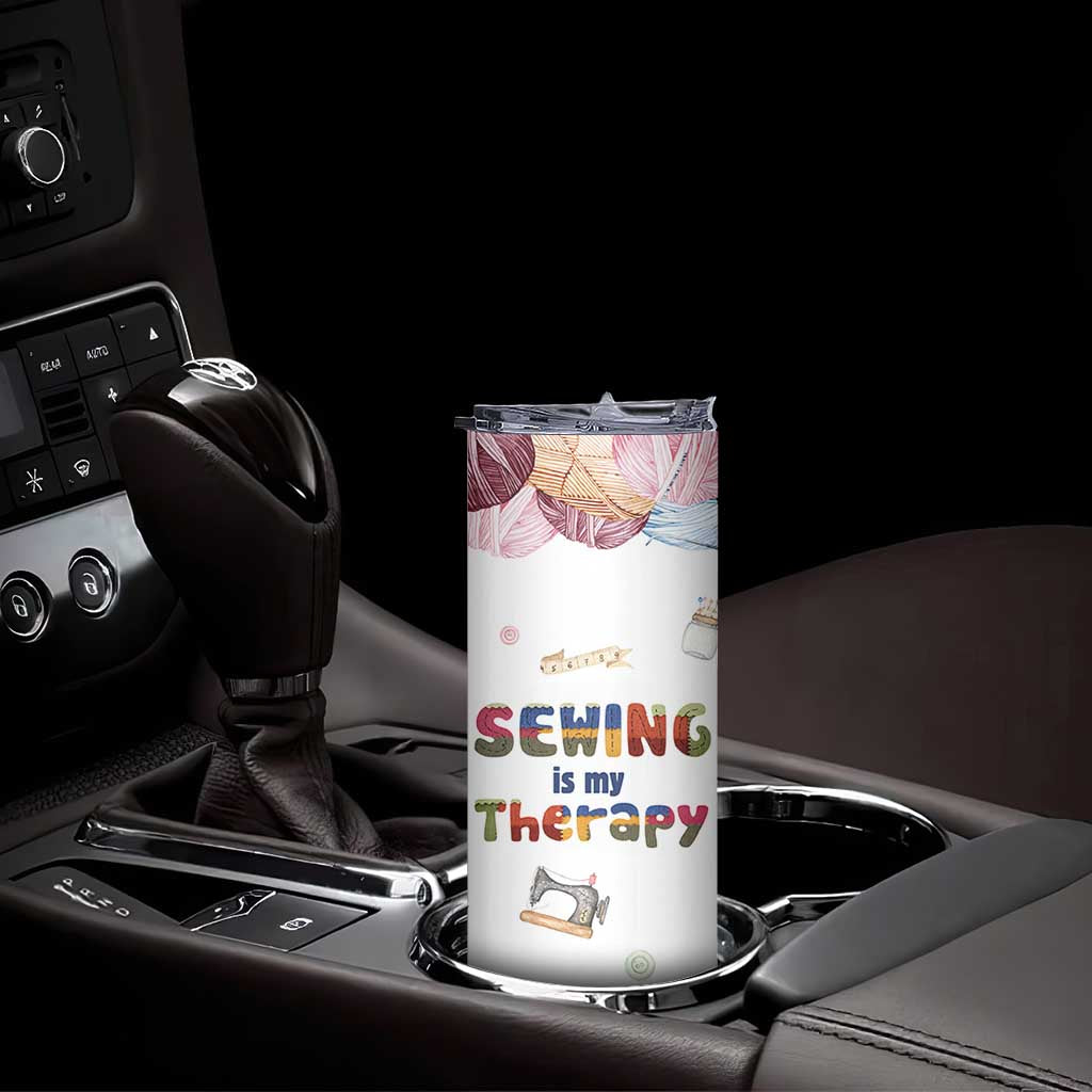 Sewing Gifts For Women Skinny Tumbler Sewing Is My Therapy Quilting Lovers Tailors Crafters TB10 Print Your Wear