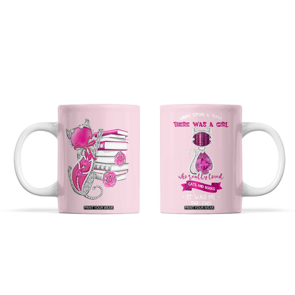 Cat Book Lovers Gifts Coffee Mug Cute Bookish Present Book Club Gifts TB10 Pink Print Your Wear