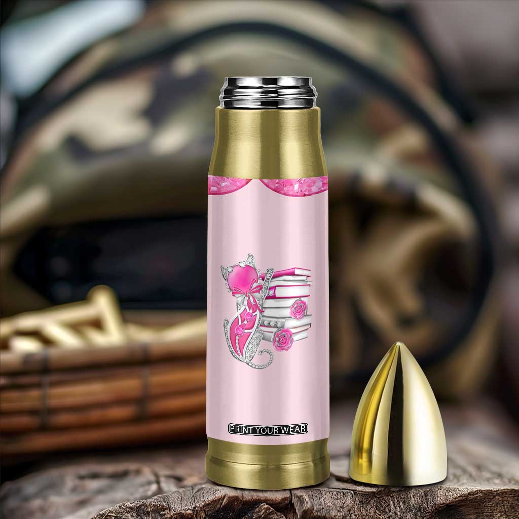 Cat Book Lovers Gifts Bullet Tumbler Cute Bookish Present Book Club Gifts TB10 Print Your Wear