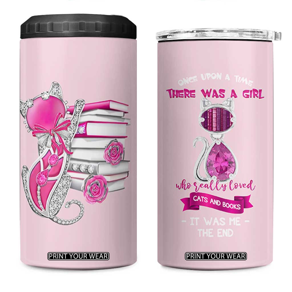 Cat Book Lovers Gifts 4 in 1 Can Cooler Tumbler Cute Bookish Present Book Club Gifts TB10 One Size: 16 oz Pink Print Your Wear