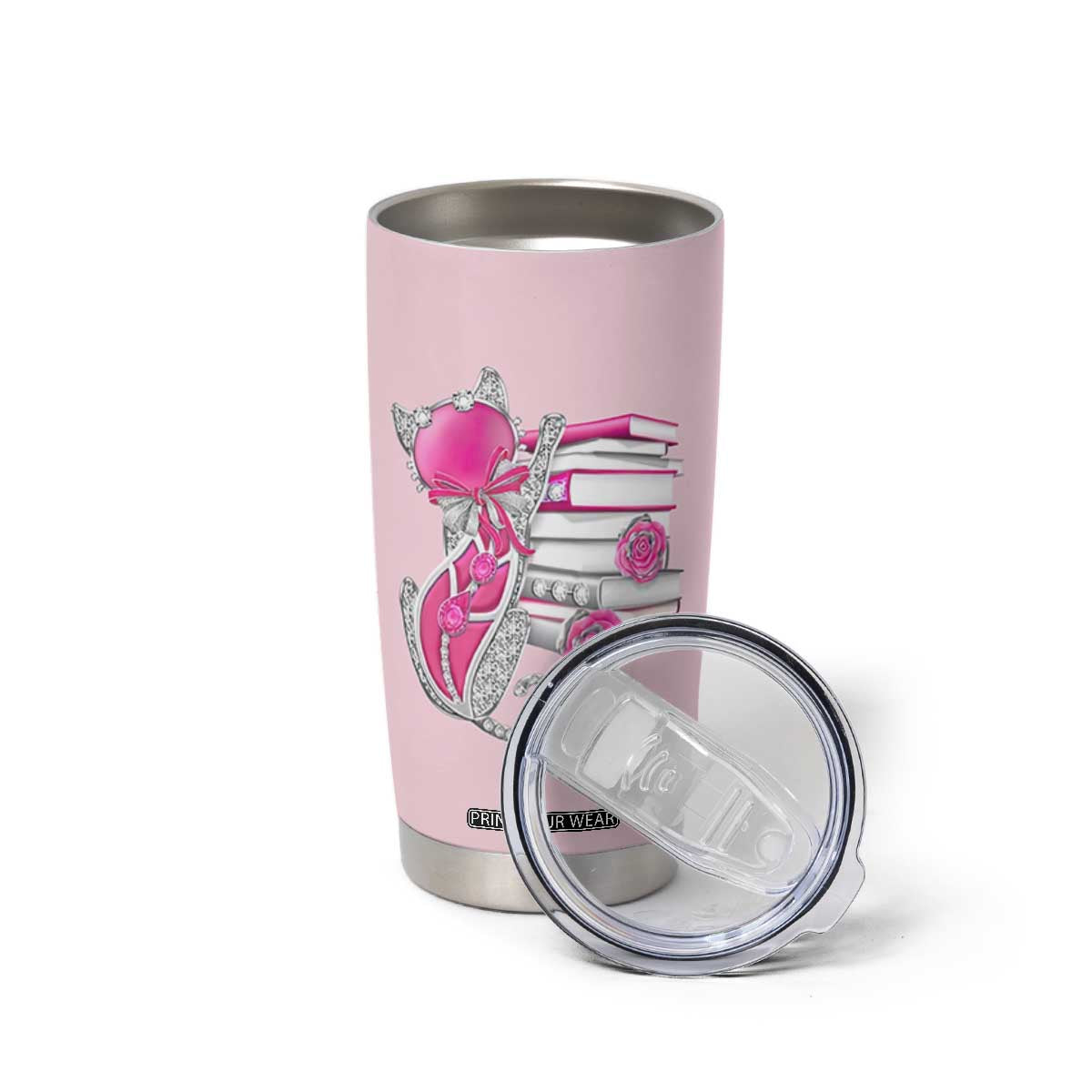 Cat Book Lovers Gifts Tumbler Cup Cute Bookish Present Book Club Gifts TB10 Print Your Wear
