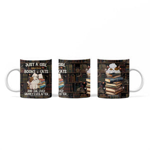 Cat Bookish Coffee Mug Just A Girl Who Loves Cats And Books Library Cat TB10 Print Your Wear