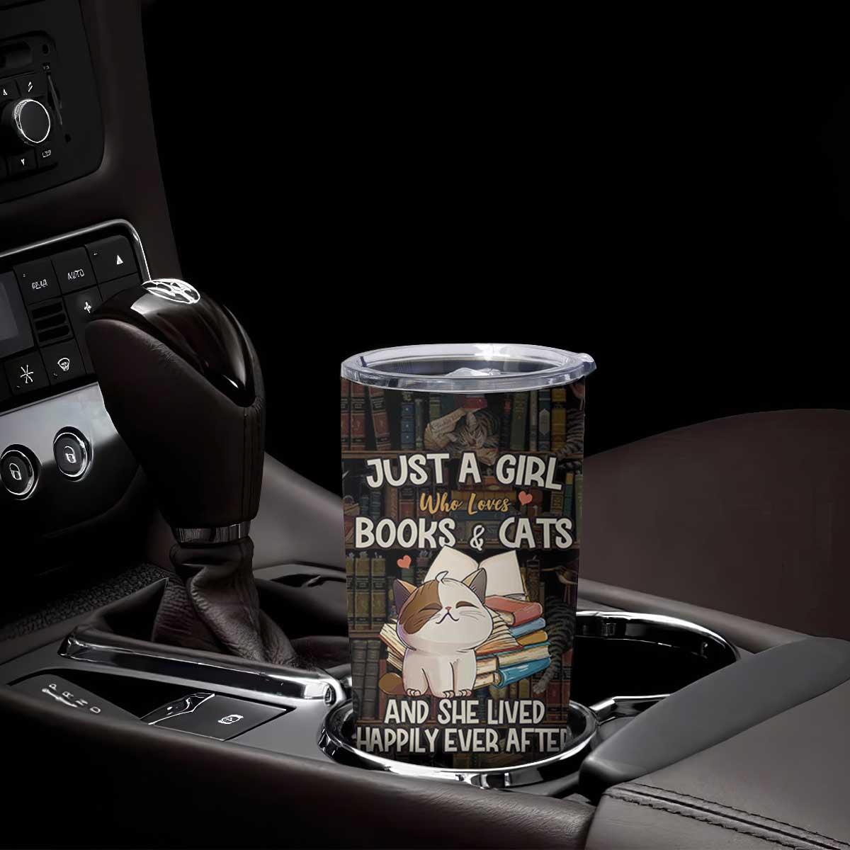 Cat Bookish Tumbler Cup Just A Girl Who Loves Cats And Books Library Cat TB10 Print Your Wear