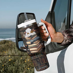 Cat Bookish Tumbler With Handle Just A Girl Who Loves Cats And Books Library Cat TB10 Print Your Wear