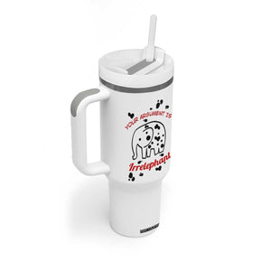 White Elephant Gift Tumbler With Handle Your Argument Is Irrelephant Lawyer Gifts TB10 Print Your Wear