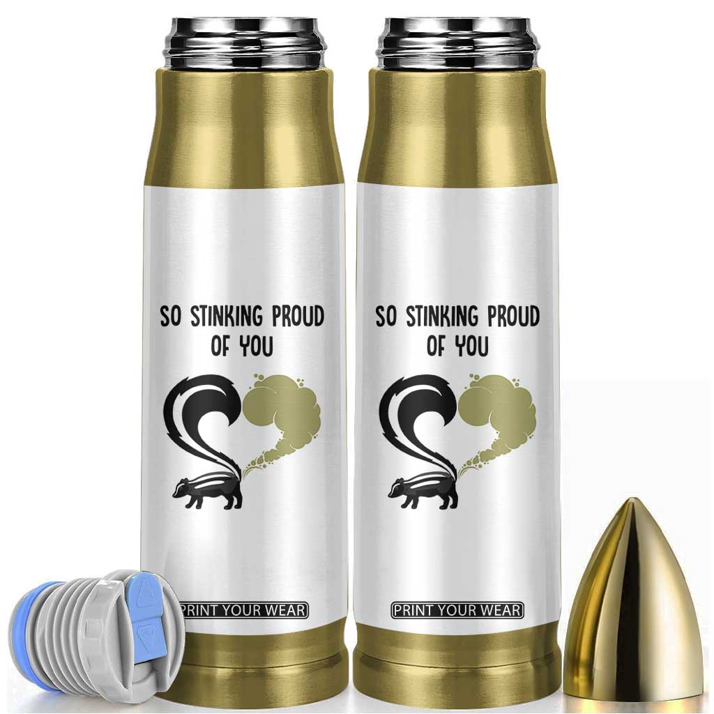 Funny Skunk Graduation Bullet Tumbler So Stinking Proud Of You TB10 White Print Your Wear