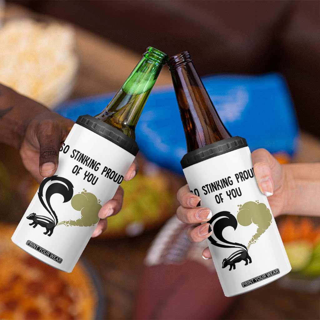 Funny Skunk Graduation 4 in 1 Can Cooler Tumbler So Stinking Proud Of You TB10 Print Your Wear