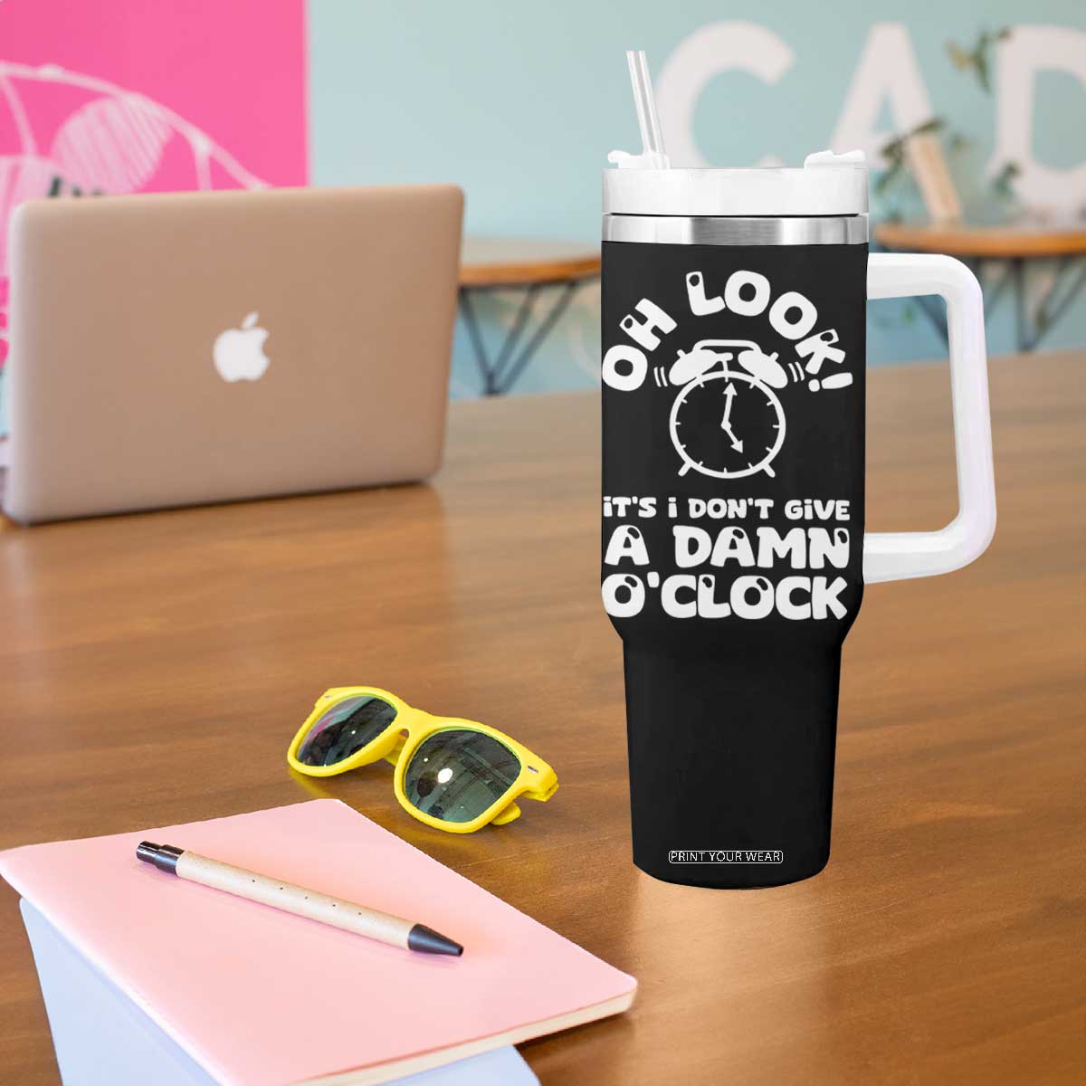 Funny Retirement Gifts Tumbler With Handle Oh Look Its I Dont Give a Damn O Clock Retired Coworker Gag Gifts TB10 Print Your Wear