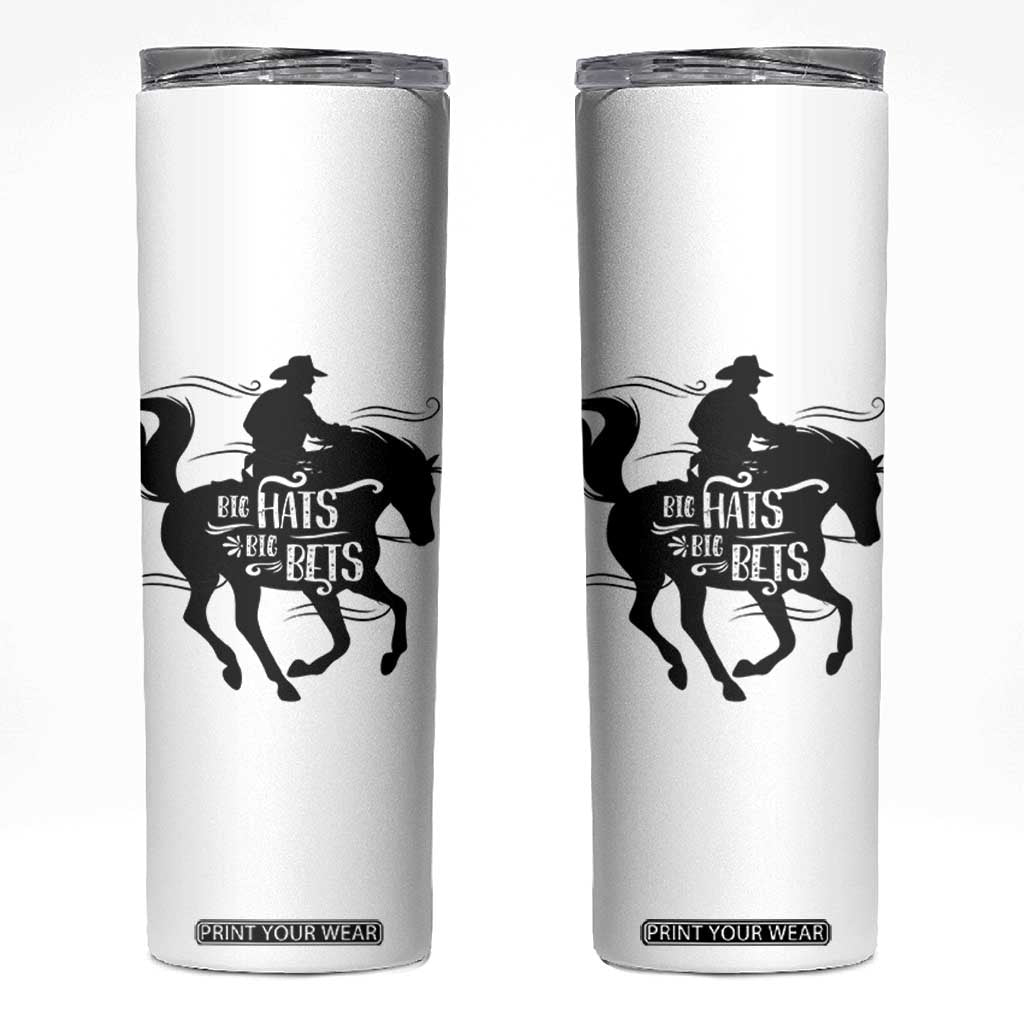 Funny Horse Racing Skinny Tumbler Big Hats Big Bets Derby Party TB10 White Print Your Wear