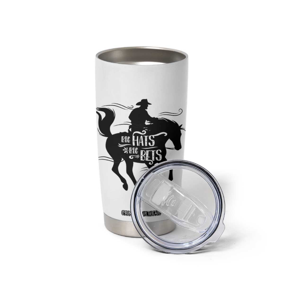 Funny Horse Racing Tumbler Cup Big Hats Big Bets Derby Party TB10 Print Your Wear