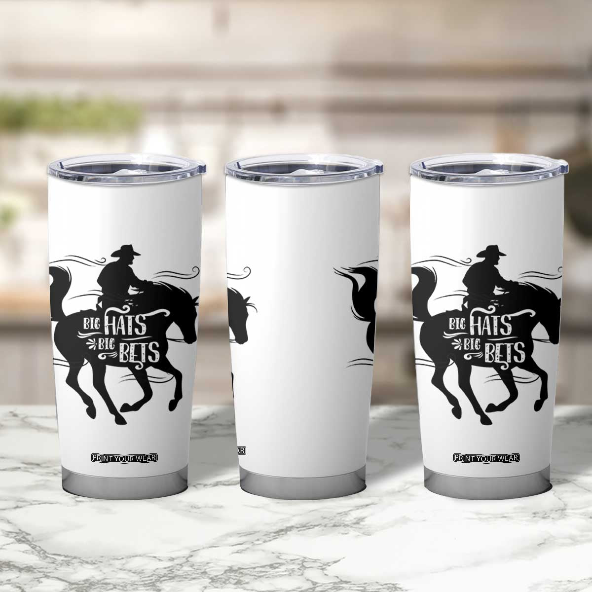 Funny Horse Racing Tumbler Cup Big Hats Big Bets Derby Party TB10 Print Your Wear