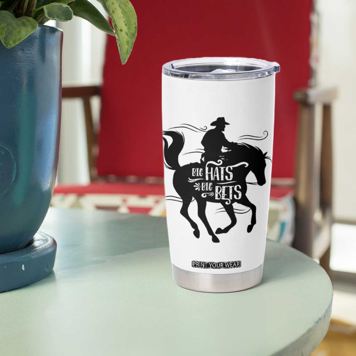 Funny Horse Racing Tumbler Cup Big Hats Big Bets Derby Party TB10 Print Your Wear