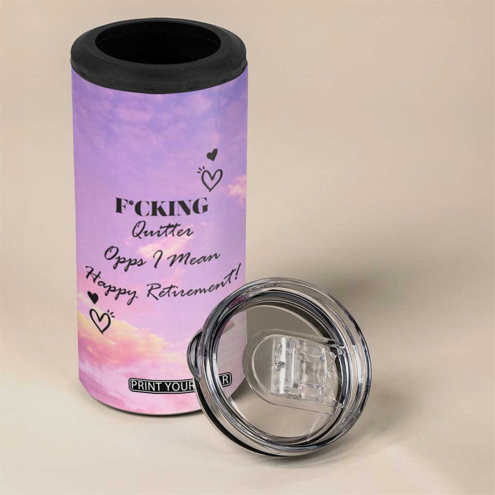 Funny Quitter Job 4 in 1 Can Cooler Tumbler Opps I Mean Happy Retirement TB10 Print Your Wear