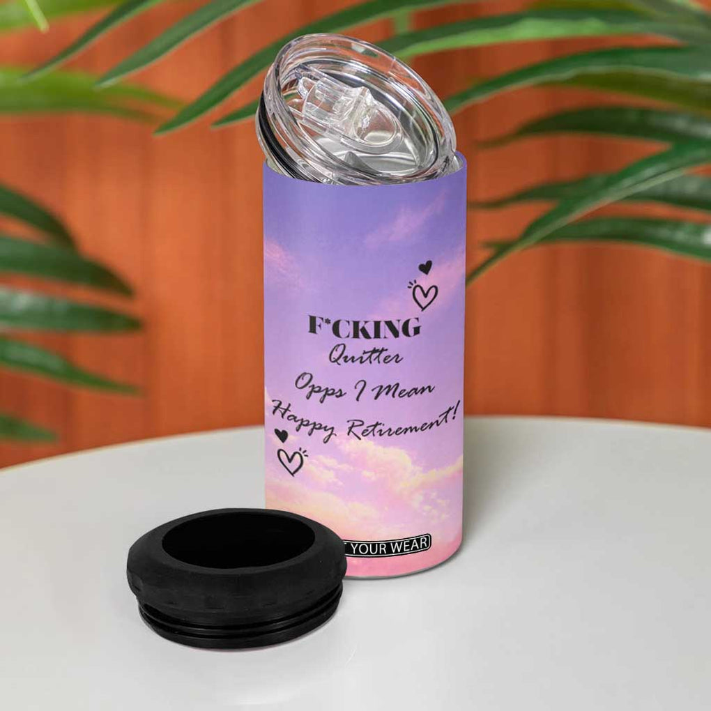 Funny Quitter Job 4 in 1 Can Cooler Tumbler Opps I Mean Happy Retirement TB10 Print Your Wear