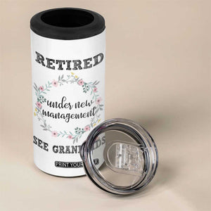 Funny Retirement Gifts for Women 4 in 1 Can Cooler Tumbler Retired Under New Management See Grandkids TB10 Print Your Wear