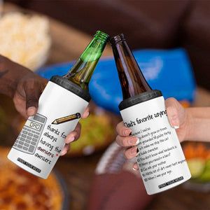 Funny Dads Favorite Sayings 4 in 1 Can Cooler Tumbler Dadisms Written in a Top Ten List TB10 Print Your Wear