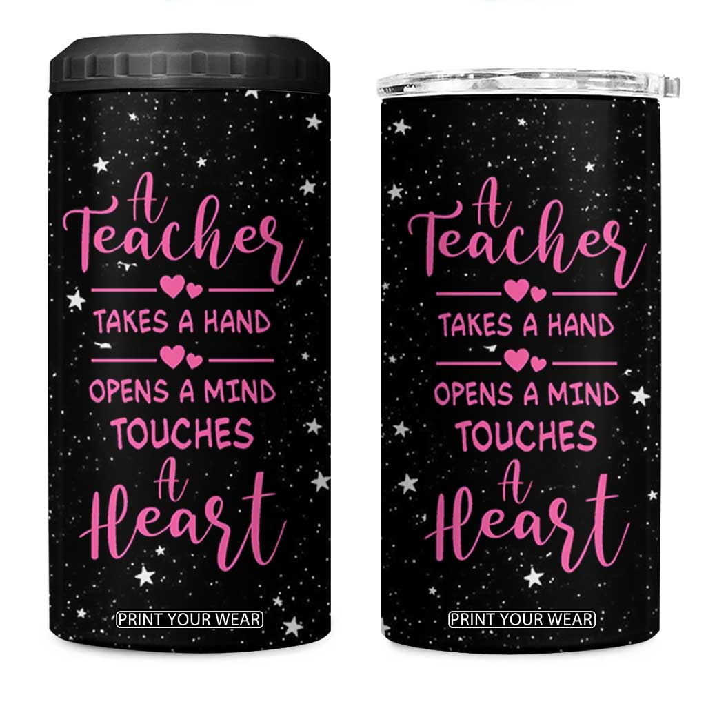 Teacher 4 in 1 Can Cooler Tumbler Funny Valentines Graduation Retirement Appreciation Gifts From Students TB10 One Size: 16 oz Black Print Your Wear
