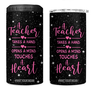 Teacher 4 in 1 Can Cooler Tumbler Funny Valentines Graduation Retirement Appreciation Gifts From Students TB10 One Size: 16 oz Black Print Your Wear