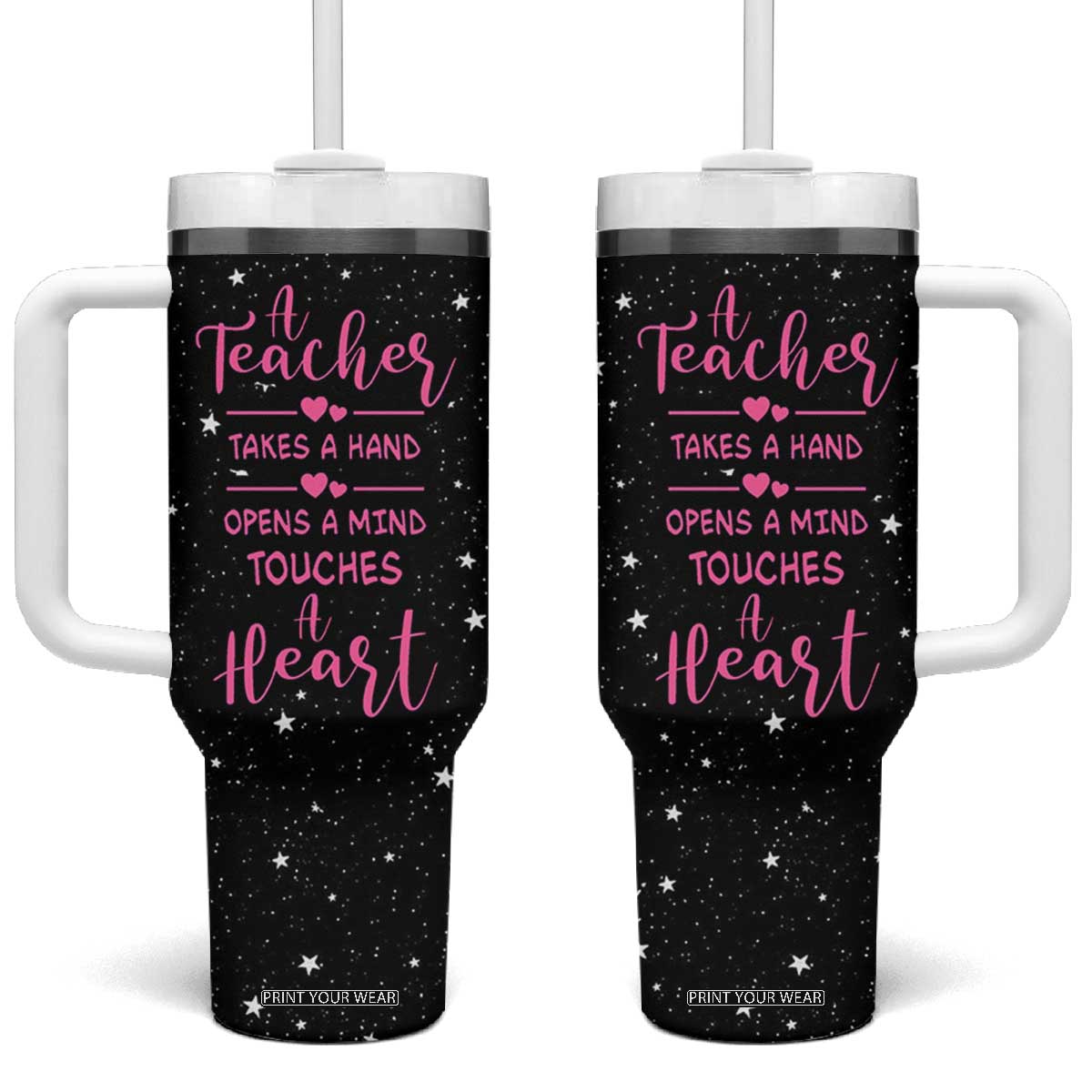 Teacher Tumbler With Handle Funny Valentines Graduation Retirement Appreciation Gifts From Students TB10 One Size: 40 oz Black Print Your Wear