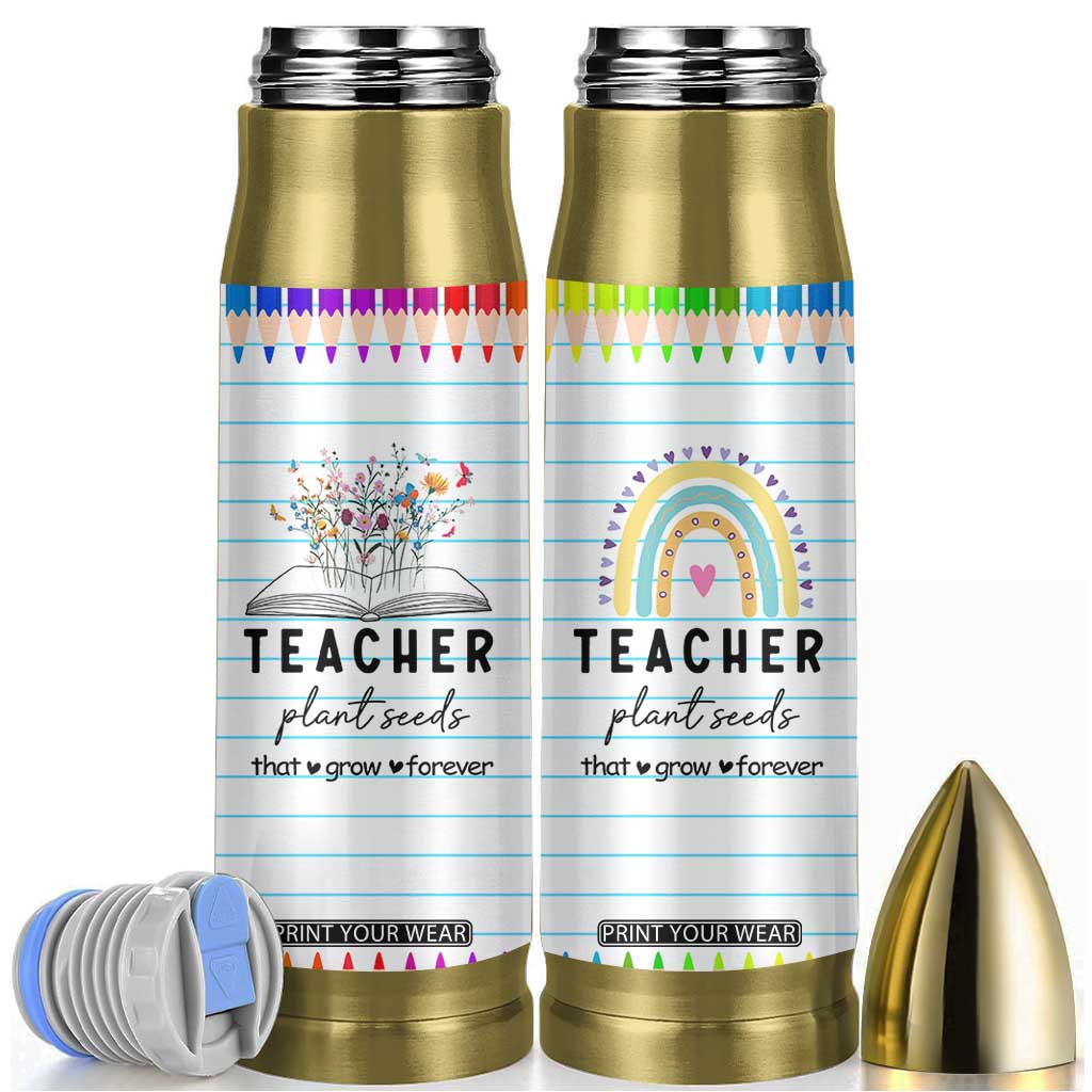 Best Teacher Appreciation Gifts Bullet Tumbler Helping Little Minds Grow Forever TB10 White Print Your Wear