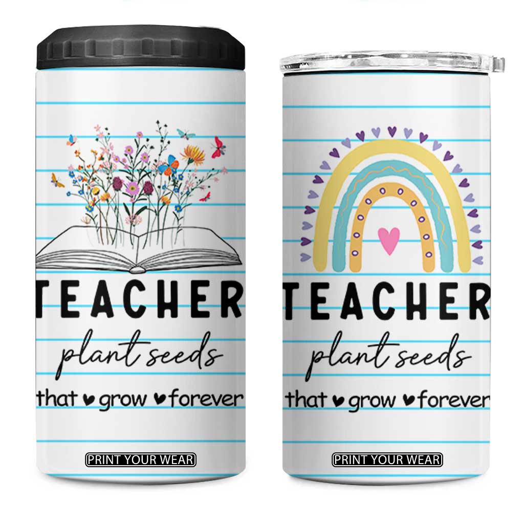 Best Teacher Appreciation Gifts 4 in 1 Can Cooler Tumbler Helping Little Minds Grow Forever TB10 One Size: 16 oz White Print Your Wear