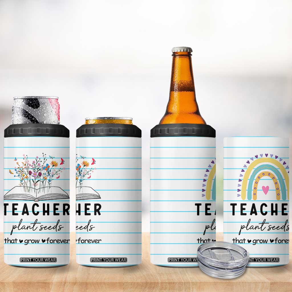 Best Teacher Appreciation Gifts 4 in 1 Can Cooler Tumbler Helping Little Minds Grow Forever TB10 Print Your Wear