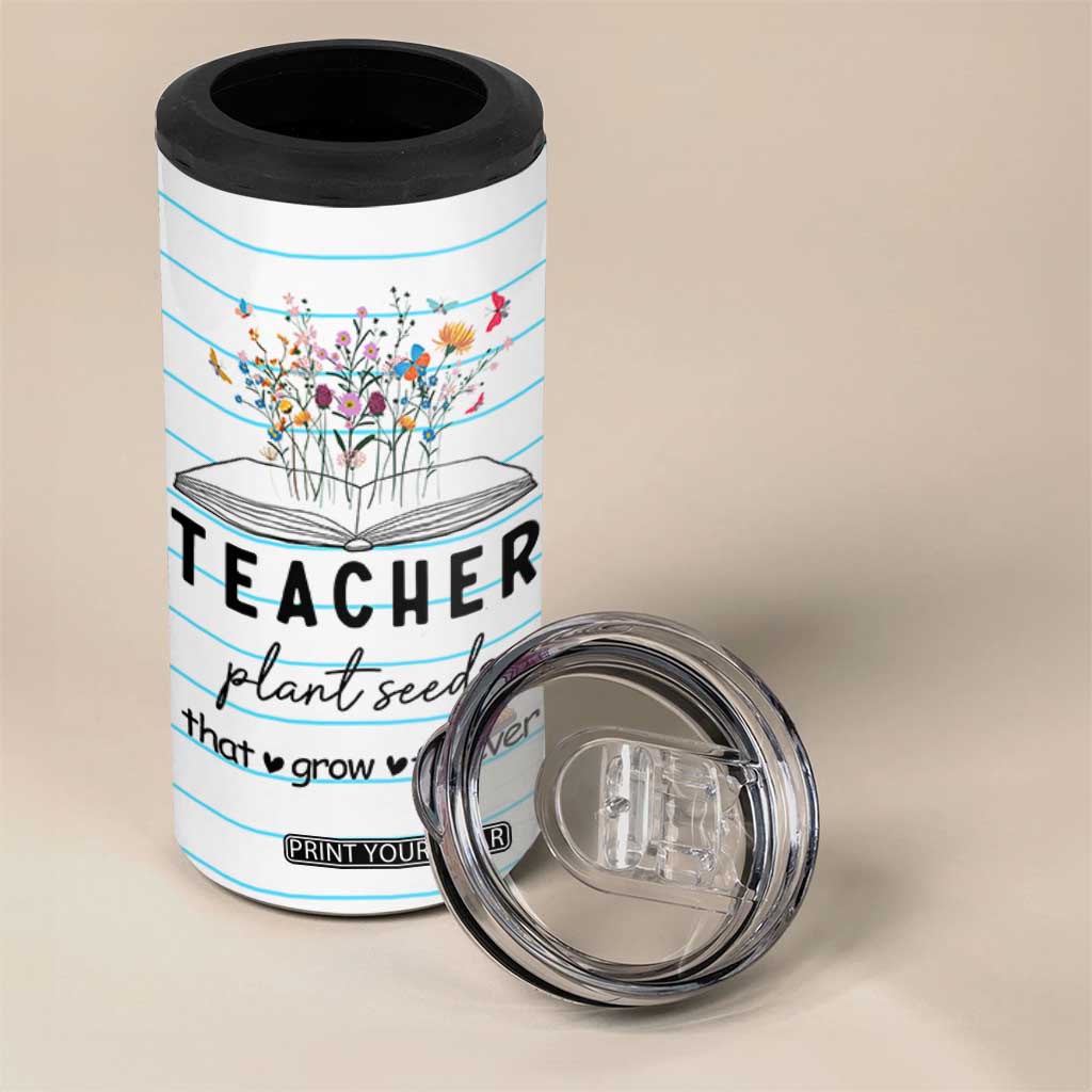 Best Teacher Appreciation Gifts 4 in 1 Can Cooler Tumbler Helping Little Minds Grow Forever TB10 Print Your Wear