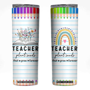 Best Teacher Appreciation Gifts Skinny Tumbler Helping Little Minds Grow Forever TB10 White Print Your Wear