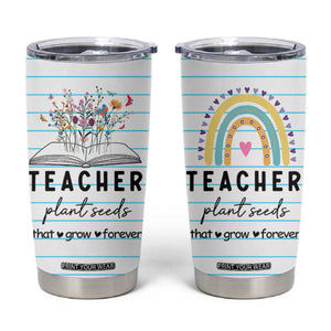 Best Teacher Appreciation Gifts Tumbler Cup Helping Little Minds Grow Forever TB10 White Print Your Wear