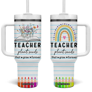 Best Teacher Appreciation Gifts Tumbler With Handle Helping Little Minds Grow Forever TB10 One Size: 40 oz White Print Your Wear