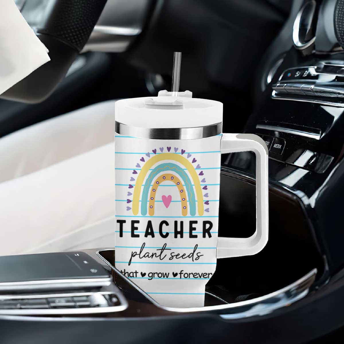 Best Teacher Appreciation Gifts Tumbler With Handle Helping Little Minds Grow Forever TB10 Print Your Wear