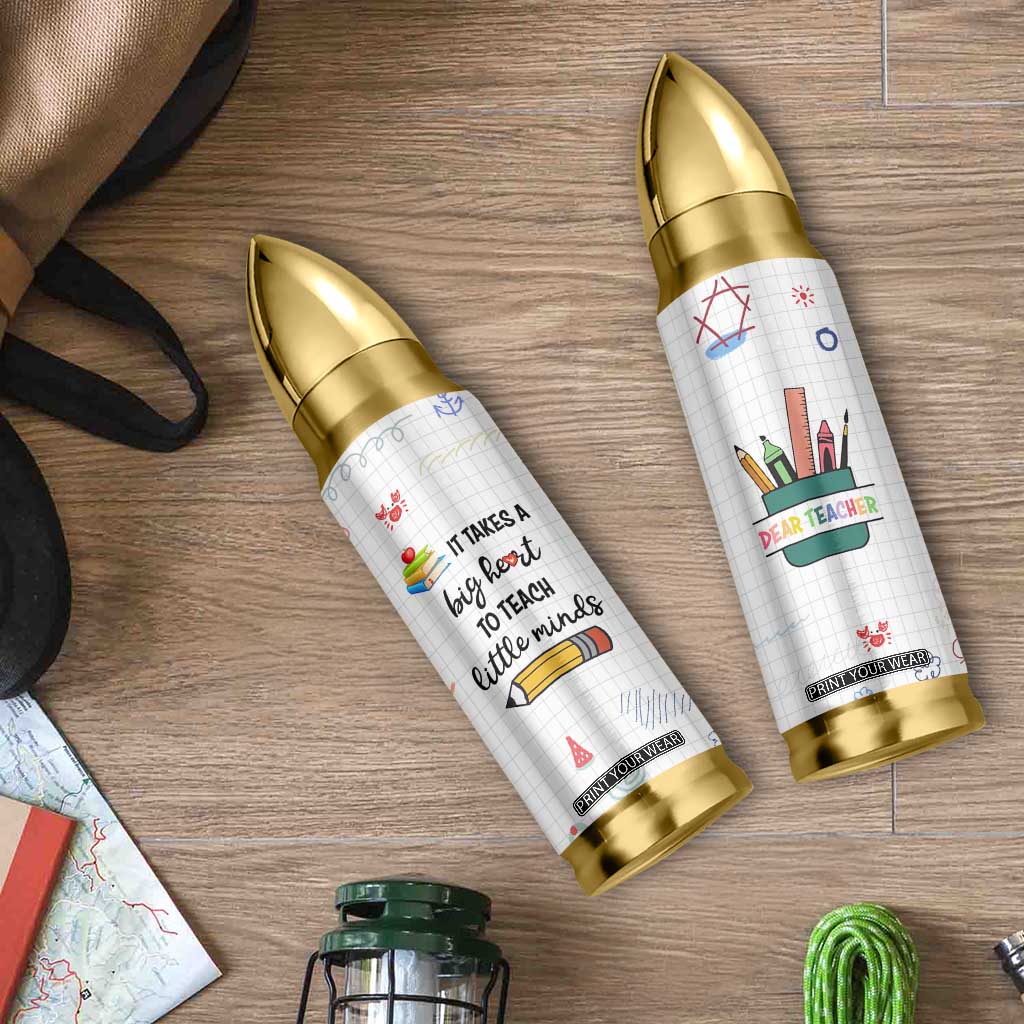 Teacher Bullet Tumbler It Takes a Big Heart Cute Teachers Day Graduation Gifts TB10 Print Your Wear