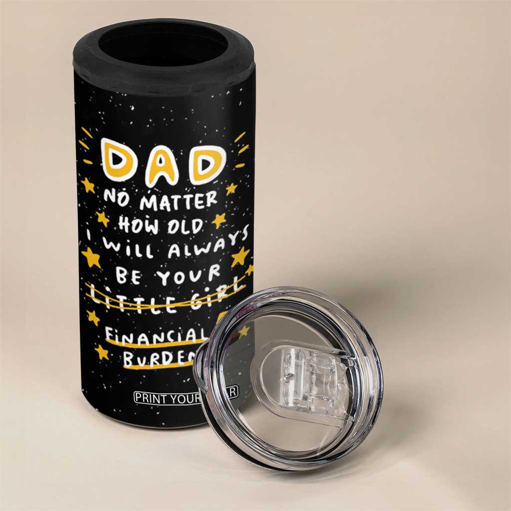 Funny Girl Dad 4 in 1 Can Cooler Tumbler I Will Always Be Your Financial Burden Dad Gifts From Daughter TB10 Print Your Wear