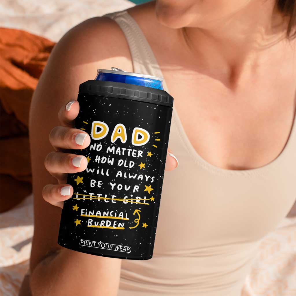 Funny Girl Dad 4 in 1 Can Cooler Tumbler I Will Always Be Your Financial Burden Dad Gifts From Daughter TB10 Print Your Wear