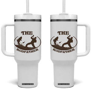 The Rod Father Tumbler With Handle Rodfather Funny Dad Fishing Gifts Fathers Day TB10 One Size: 40 oz White Print Your Wear