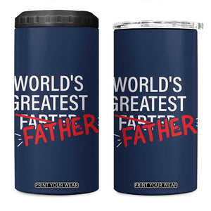 Funny Father's Day Gift For Dad 4 in 1 Can Cooler Tumbler World's Best Farter I Mean Father TB10 One Size: 16 oz Navy Print Your Wear