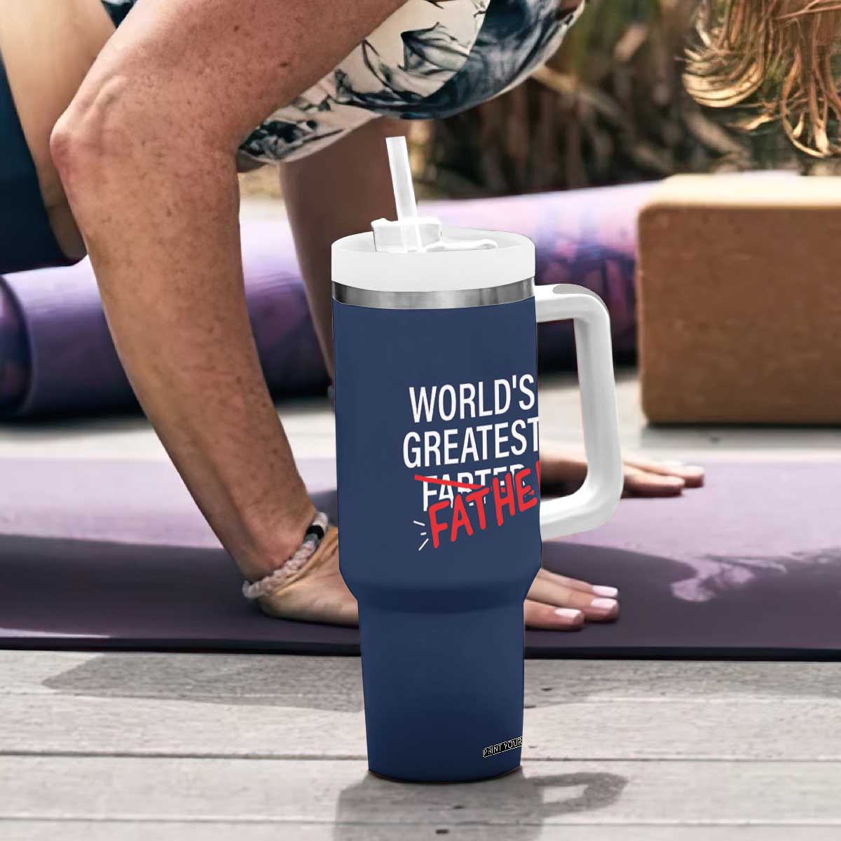 Funny Father's Day Gift For Dad Tumbler With Handle World's Best Farter I Mean Father TB10 Print Your Wear