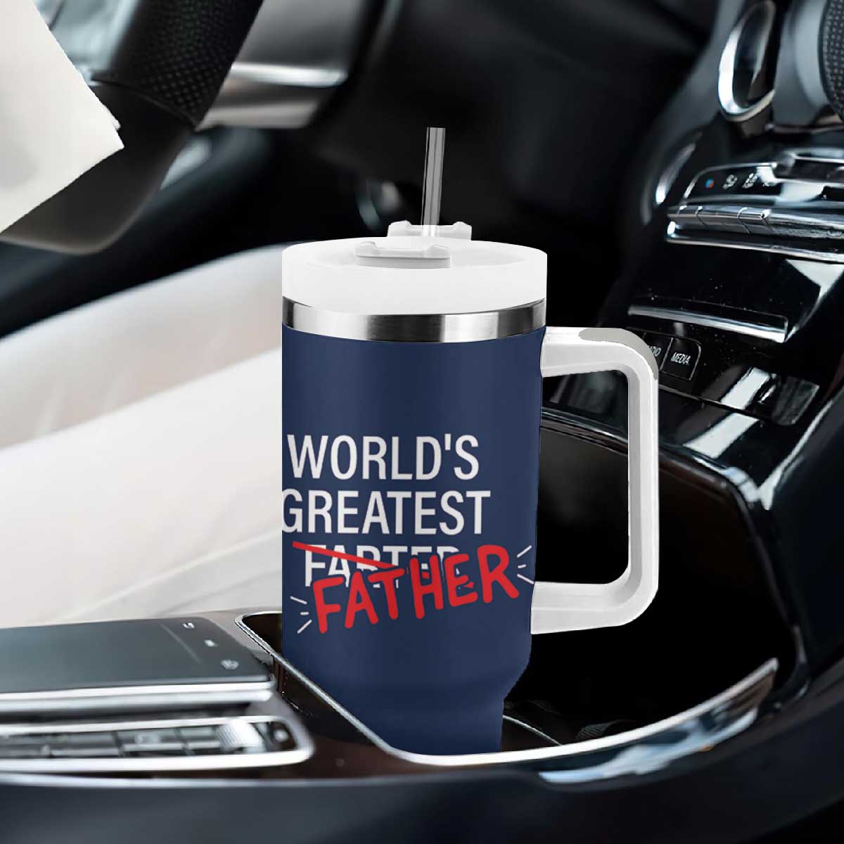 Funny Father's Day Gift For Dad Tumbler With Handle World's Best Farter I Mean Father TB10 Print Your Wear