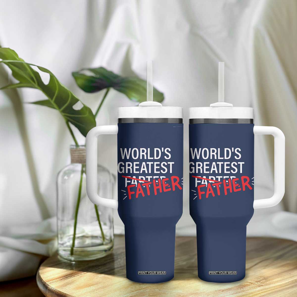 Funny Father's Day Gift For Dad Tumbler With Handle World's Best Farter I Mean Father TB10 Print Your Wear
